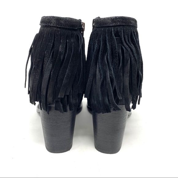 Azura Spring Step Bernat Black suede fringe boots - Picture 4 of 7